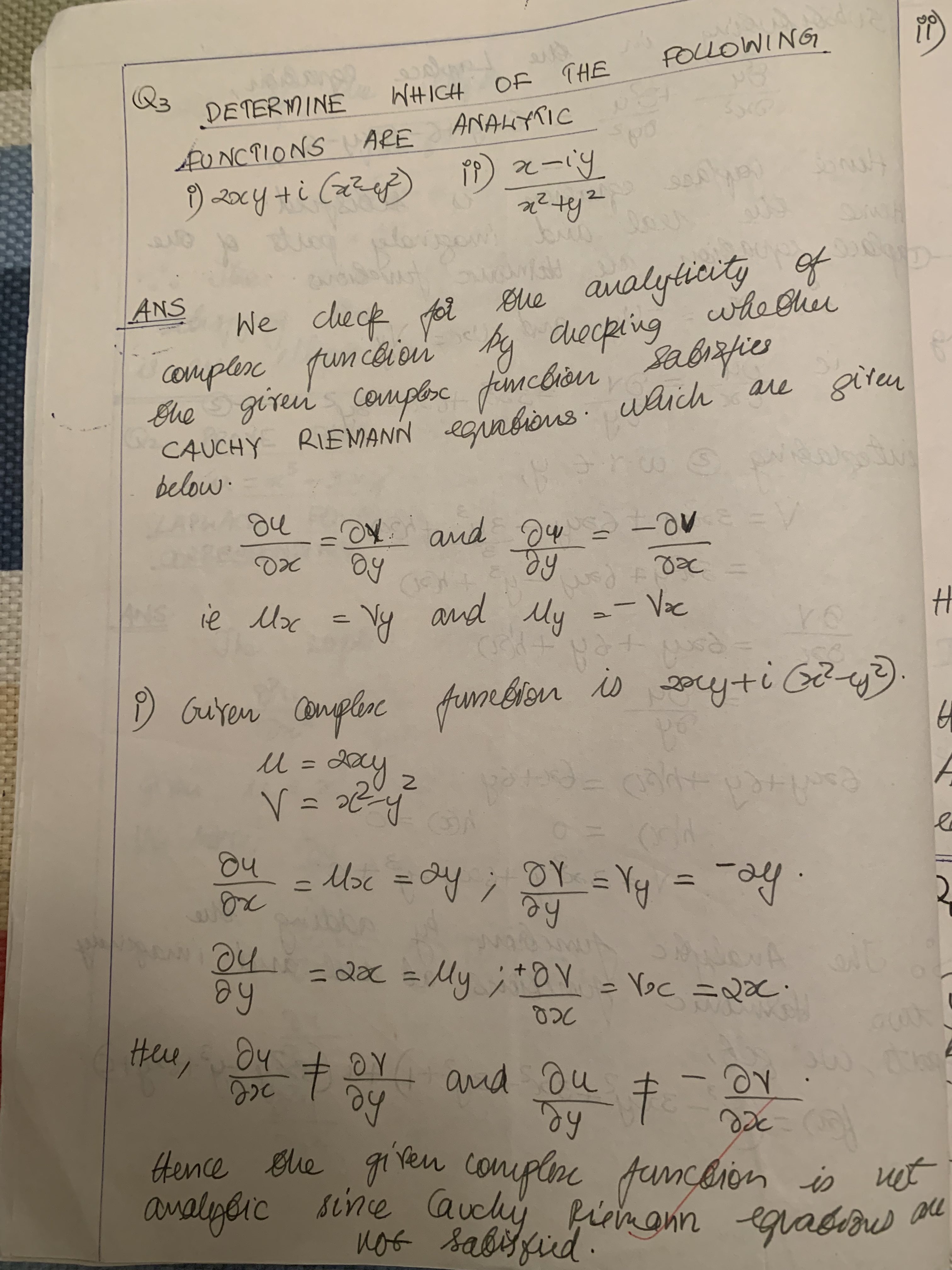 Determining if a mathematical function is analytic