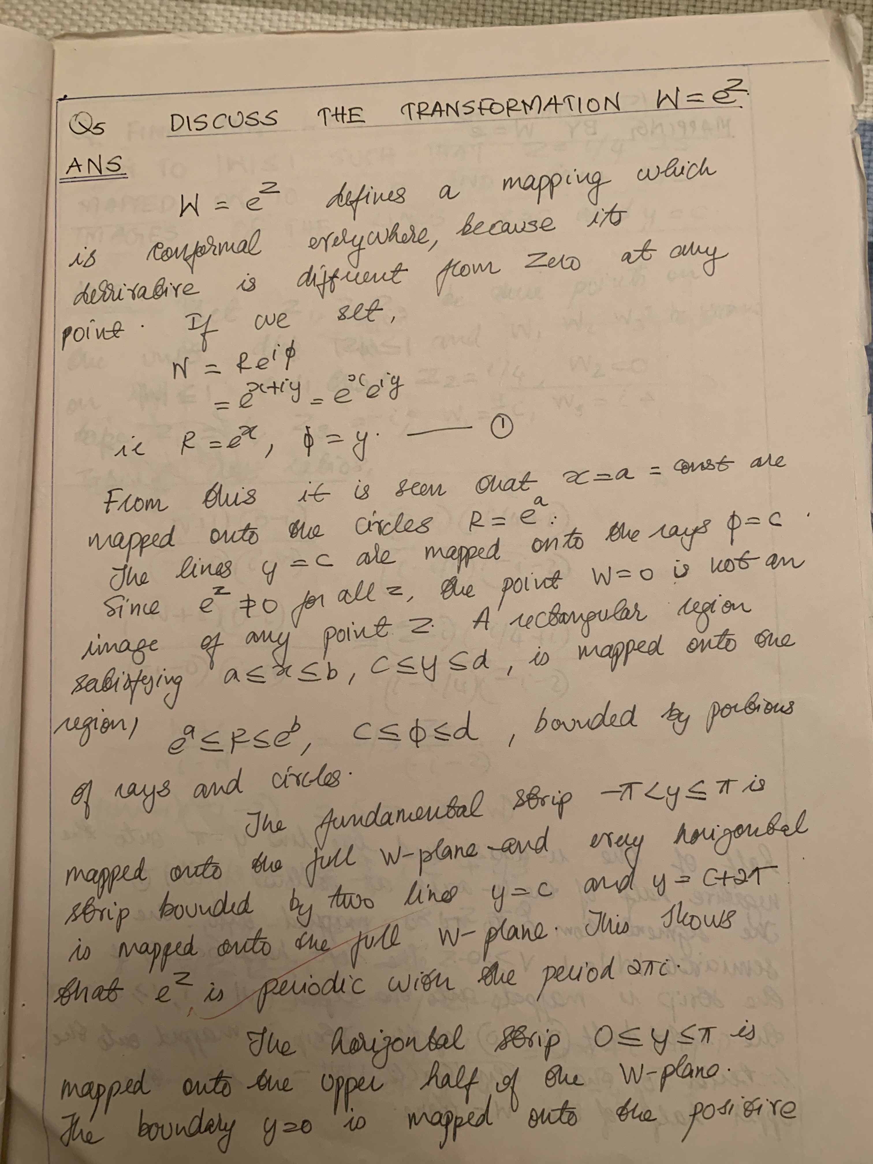 Transformation of W = eZ