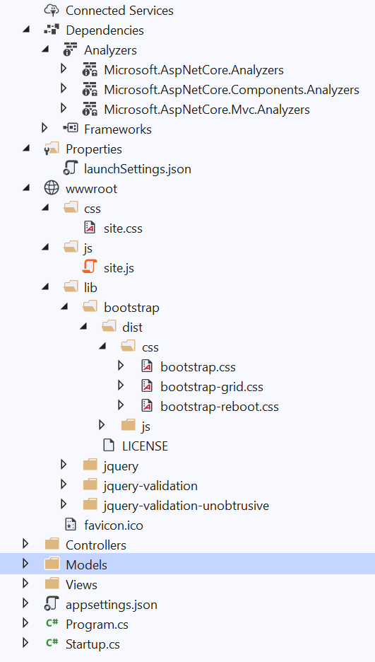 .NETCore 3.1 folder structure