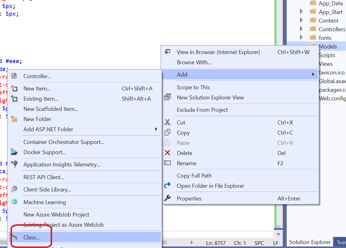 Create C# Model Class