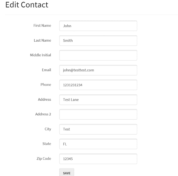 Contact Edit Form