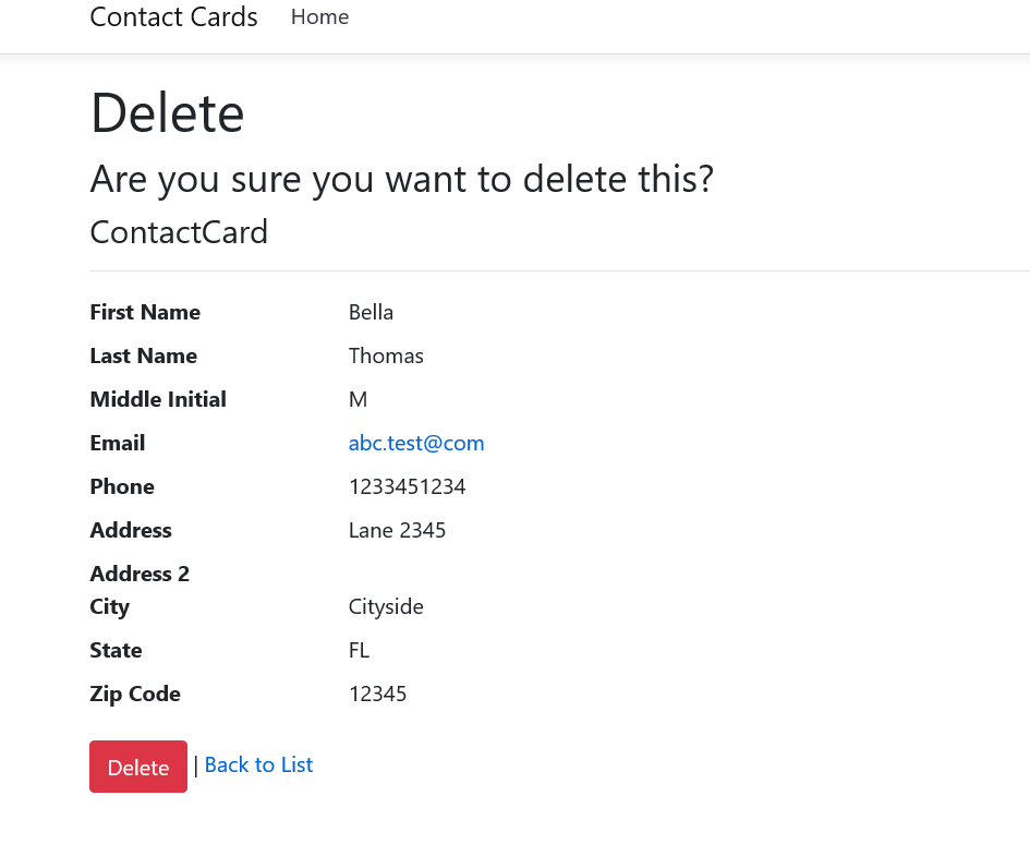 Delete Confirm Form